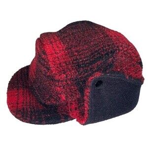 GAP Hat Boys Small Lumberjack Red Plaid Trapper Tartan Lined Fleece Hipster